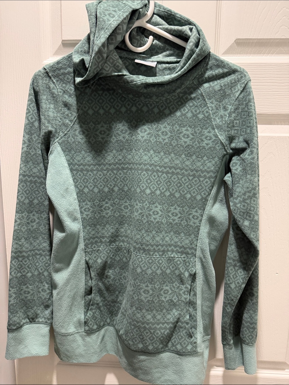 Columbia Sage Green Cowl Neck Pullover Hoodie Sweater